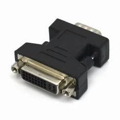 CONNETTORE VIDEO ADATTATORE VGA MASCHIO A DVI FEMMINA TV CAVO CONVERTITORE C-056