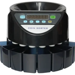 CONTAMONETE PROFESSIONALE CONTA E SEPARA DIVIDE MONETE EURO 8 CASSETTI TAGLI €