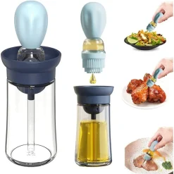 CONTENITORE OLIO CON PENNELLO IN SILICONE OLIO DISPENSER CONTAGOCCE DOSATORE