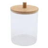 CONTENITORE PORTA COTTON FIOC ORGANIZER TRASPARENTE CON COPERCHIO IN LEGNO 7.1X10.3CM 10821
