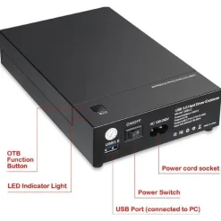 CONTENITORE PORTA HARD DISK PER DISCO RIGIDO 2.5”/3.5” Q-YS300 GEN2 SATA USB 3.0