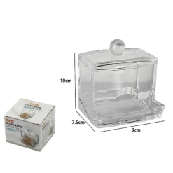 CONTENITORE TRASPARENTE DISPENSER COTTON FIOC RICARICABILE COPERCHIO ORGANIZER 10237