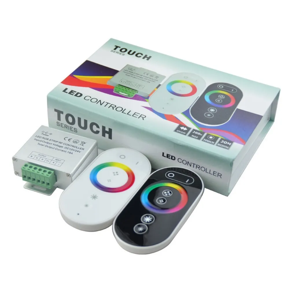 Controller Dimmer RGB telecomando touch RF 12-24V 18A per striscia LED 5050 RGB