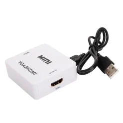 CONVERTITORE ADATTATORE MINI VGA A HDMI FULL HD VIDEO 1080P AUDIO PER PC LAPTOP