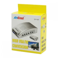 CONVERTITORE ADATTATORE VIDEO DA VGA FEMMINA A RCA S-VIDEO VGA FEMMINA QY-V01