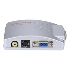 CONVERTITORE ADATTATORE VIDEO DA VGA FEMMINA A RCA S-VIDEO VGA FEMMINA QY-V01