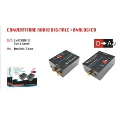 CONVERTITORE UNIDIREZIONALE AUDIO DA DIGITALE COASSIALE A ANALOGICO L/R MAXTECH DK-201