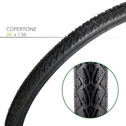 COPERTONE COPERTURA RUOTA PNEUMATICO PER GOMME BICICLETTA BICI 26