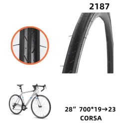 COPERTONE COPERTURA RUOTA PNEUMATICO BICI BICICLETTA 28" 700 X 19-23 CORSA 2187