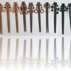 COPPIA BACCHETTE GIAPPONESE LEGNO CAPELLI CHIGNON CAPELLI ACCESSORI ACCONCIATURA