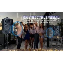 COPPIA CASSE ATTIVA + PASSIVA MICROFONO BLUETOOTH 1300W EXTREME SOUND VAN-M-POWER