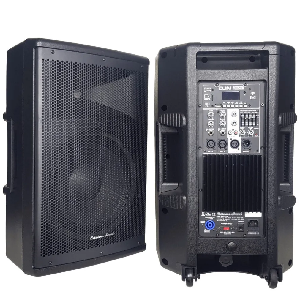COPPIA CASSE AUDIO ACUSTICHE 3600 W EXTREME SOUND WOOFER 12" BLUETOOTH USB DJN-12