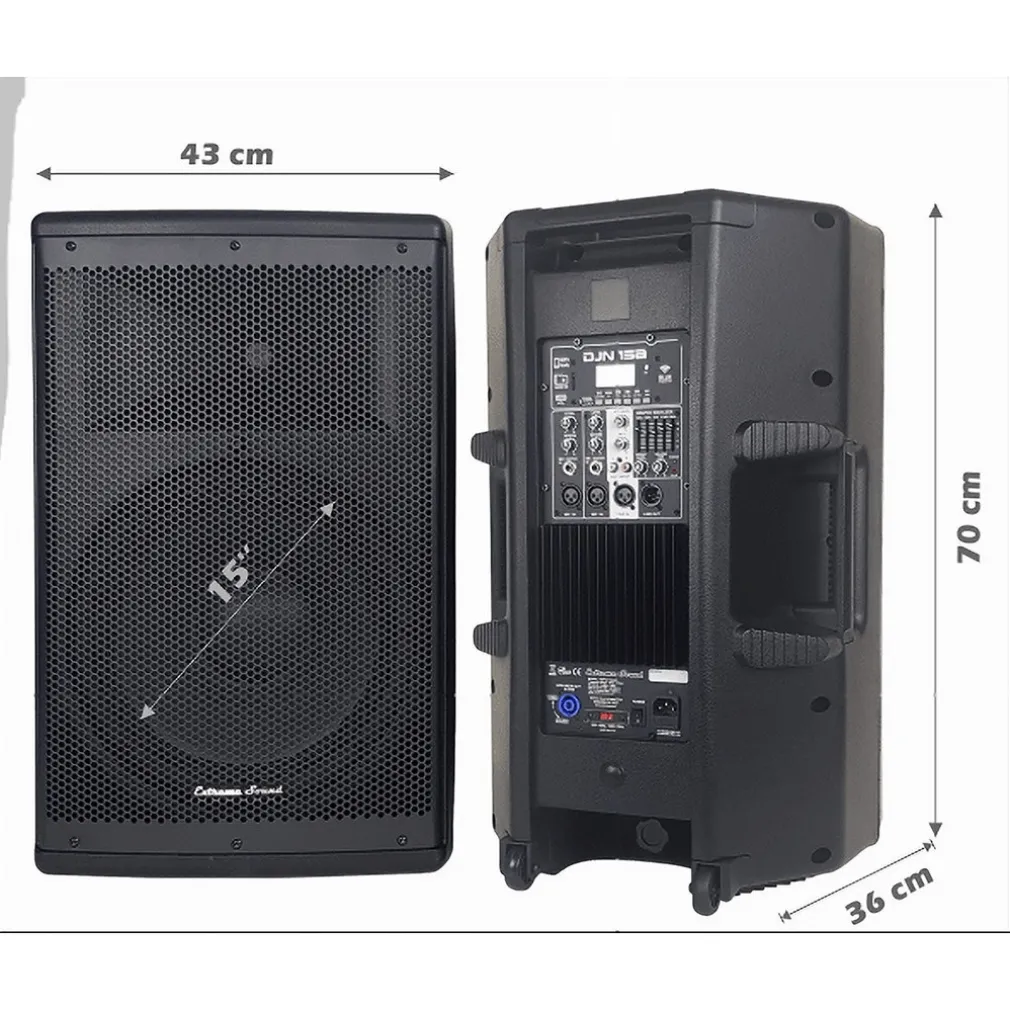 COPPIA CASSE AUDIO ACUSTICHE 4000W EXTREME SOUND WOOFER 15" BLUETOOTH USB DJN-15
