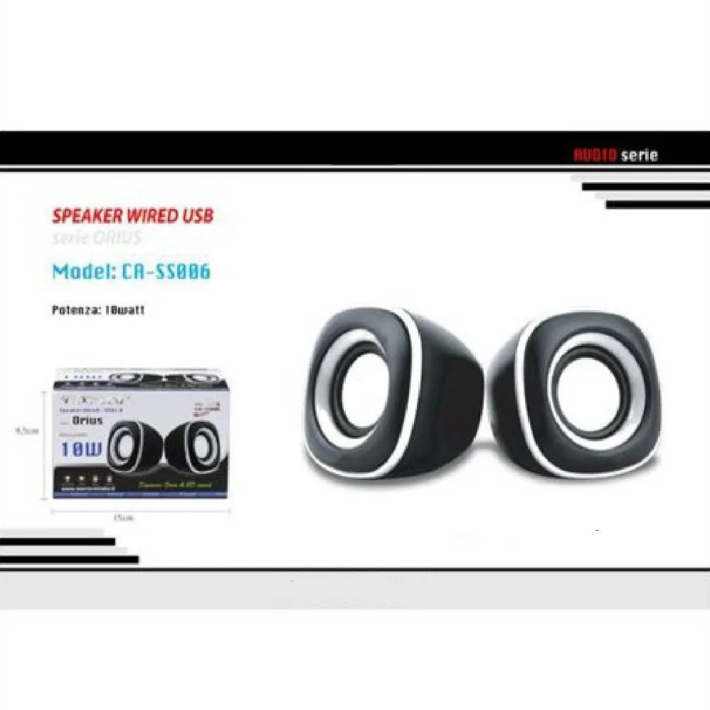 COPPIA CASSE SPEAKER WIRED 10W ALTOPARLANTI MAXTECH CA-SS006 PC ATTACCO USB AUX