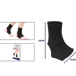 COPPIA CAVIGLIERE SUPPORTO PER CAVIGLIA ANALLERGICA ELASTICA SPORT FITNESS NERO