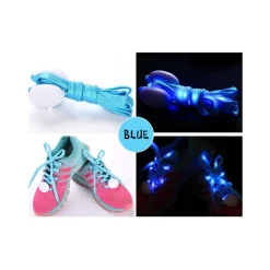 COPPIA DI LACCI PIATTI PER SCARPE COLORATI CON LUCI A LED STRINGHE SNEAKER