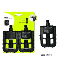 COPPIA DI PEDALI BICICLETTA CON RIFLETTORI LATERALI ATTACCO UNIVERSALE XC-2513