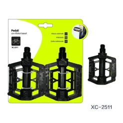COPPIA DI PEDALI BICICLETTA CON RIFLETTORI LATERALI ATTACCO UNIVERSALE XC-2511