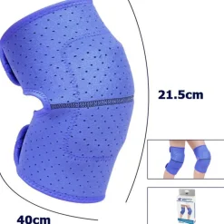 COPPIA GINOCCHIERE FASCIA TUTORE ANALLERGICA LAVABILE PER BAMBINI COLORE BLU M