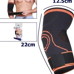 COPPIA GOMITIERA FASCIA ELASTICA SUPPORTO PER GOMITO SPORT ANALLERGICO ARANCIONE