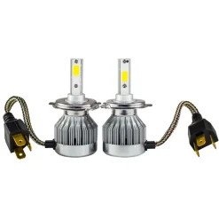 COPPIA LAMPADINE AUTO MOTO 30W 6000K BIANCO FREDDO COB C1 H4 LED 3000LM