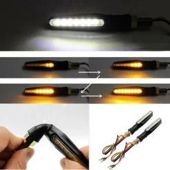 COPPIA LED COB 12V MOTO FRECCE INDICATORE SEGNALE FRECCIA LUCE SEQUENZIALE HD810