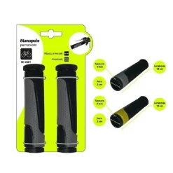 COPPIA MANOPOLE PER MANUBRIO STERZO BICI BICICLETTA UNIVERSALE BICOLORE XC-2601