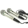 COPPIA MICROFONI DINAMICO PROFESSIONALI CABLATI CAVO UNIDIREZIONALE PER KARAOKE
