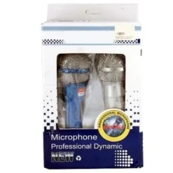 COPPIA MICROFONI DINAMICO TEKONE TE-119 CON FILO KARAOKE CONFERENZA