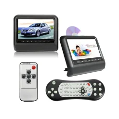 COPPIA MONITOR DVD AV 9 POLLICI POGGIATESTA AUTO MONITOR UNIVERSALE USB SD AV