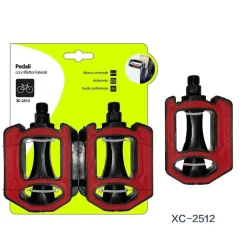 COPPIA PEDALI PER BICICLETTA CON RIFLETTORI LATERALI ATTACCO UNIVERSALE XC-2512