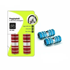 COPPIA POGGIAPIEDI IN ALLIMINIO LEGGERO ANTISCIVOLO PER BICI BICICLETTA XC-1648