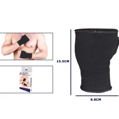 COPPIA POLSIERA FASCIA ELASTICA SUPPORTO PER POLSO ANALLERGICO PROTEZIONE NERO