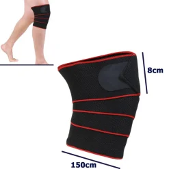 COPPIA SUPPORTO TUTORE BENDA PER GINOCCHIO FASCIA PER CORRIDORI 150X8CM ROSSO