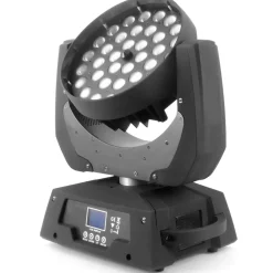 COPPIA TESTA MOBILE WASH LED 36X12W 18W RGBW A UV FLIGHT CASE POWERCON GANCI DMX