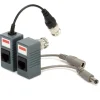 COPPIA TRASMETTITORI VIDEO AUDIO BALUN ALIMENTAZIONE PORTA LAN RJ45 CAVO CAT 5