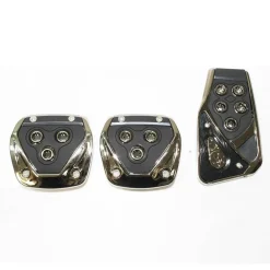 COPRI PEDALI CROMATO ACCIAIO NERO WS1565 AUTO SPORTIVA TUNING ANTISCIVOLO AUTO