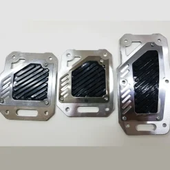 COPRI PEDALI CROMATO ACCIAIO NERO WS1566 AUTO SPORTIVA TUNING ANTISCIVOLO AUTO