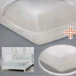 COPRIMATERASSO SINGOLO 1 PIAZZA SPUGNA JERSEY CON DISEGNO JACQUARD E 90X200CM