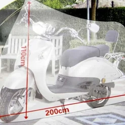 COPRIMOTO COPRI MOTO SCOOTER BICICLETTA 110 X 200 CM BIANCO PEVA IMPERMEABILE