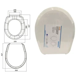 COPRIWATER COPRIVASO SEDILE WC TAVOLETTA BAGNO IN PLASTICA ORHIDEA BIANCO 87637