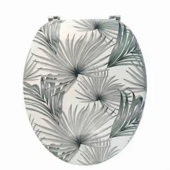 COPRIWATER IN LEGNO MDF TAVOLETTA DA BAGNO WC CON STAMPA TROPICALE CERNIERE 87100