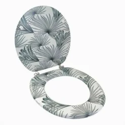 COPRIWATER IN LEGNO MDF TAVOLETTA DA BAGNO WC CON STAMPA TROPICALE CERNIERE 87100