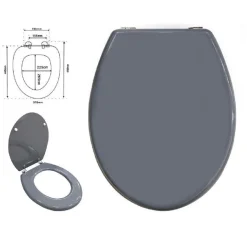 COPRIWATER UNIVERSALE BAGNO COPRI WC IN LEGNO MDF CERNIERE ACCIAIO GRIGIO 52985A