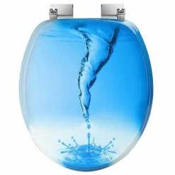 COPRIWATER UNIVERSALE CON STAMPA VORTICE ACQUA COPRI TAVOLETTA WC BAGNO LEGNO