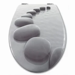 COPRIWATER UNIVERSALE CON STAMPA PIETRE ZEN COPRI TAVOLETTA WC BAGNO LEGNO MDF