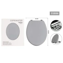 COPRIWATER UNIVERSALE CON CERNIERE REGOLABILI MDF STAMPATO GRIGIO 46X36CM 55886