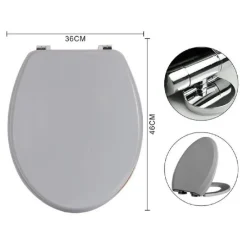 COPRIWATER UNIVERSALE CON CERNIERE REGOLABILI MDF STAMPATO GRIGIO 46X36CM 55886