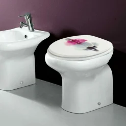 COPRIWATER UNIVERSALE CON STAMPA PIETRE FOGLIA COPRI TAVOLETTA WC BAGNO LEGNO