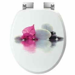 COPRIWATER UNIVERSALE CON STAMPA PIETRE FOGLIA COPRI TAVOLETTA WC BAGNO LEGNO